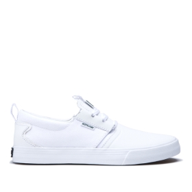 Supra Mens FLOW Low Top Shoes White/white/Gum | US-42292